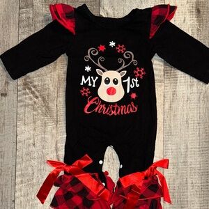 My 1st Christmas Black and Red Baby Romper-NWOT-size 3-6 months